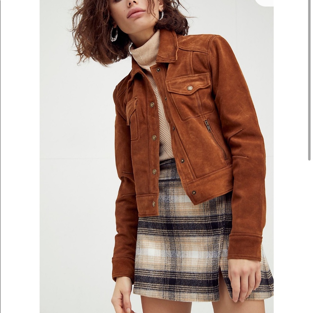 FREE PEOPLE - follow me suede leather jacket - XS